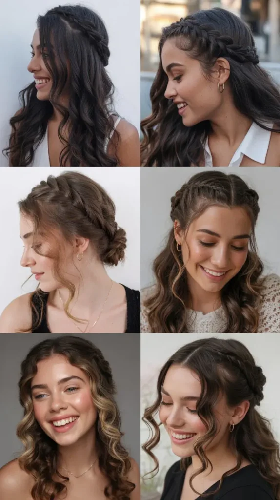 Braided Updo with Loose Waves