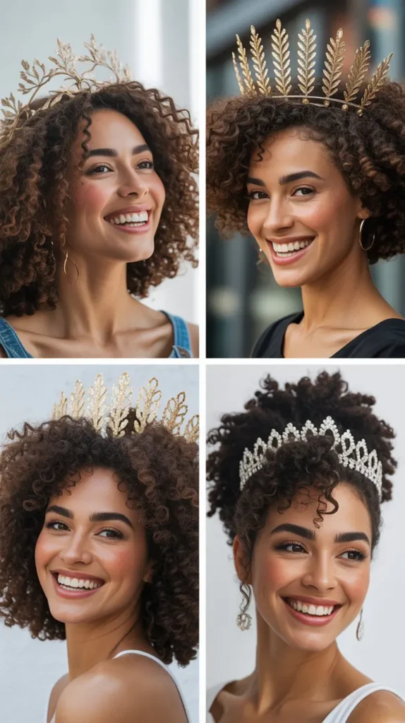 Curls with a Statement Crown