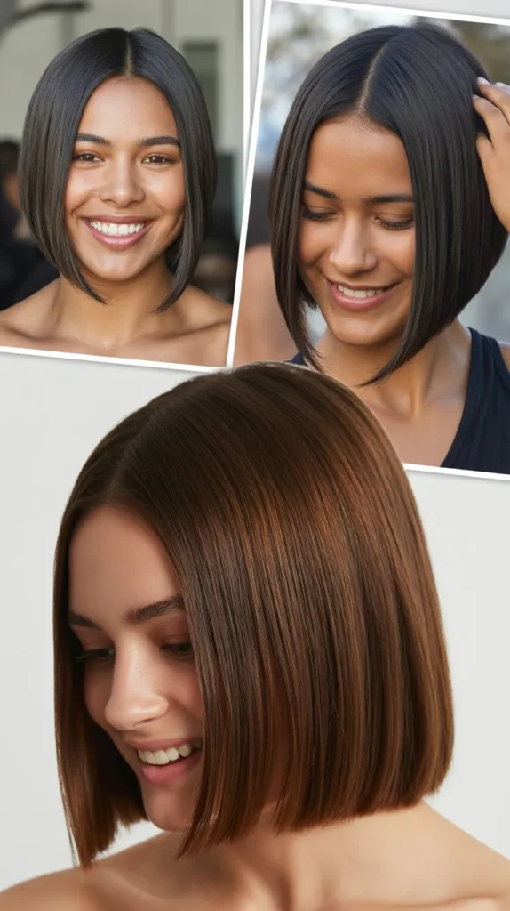 Pin-Straight Hair with Center Part