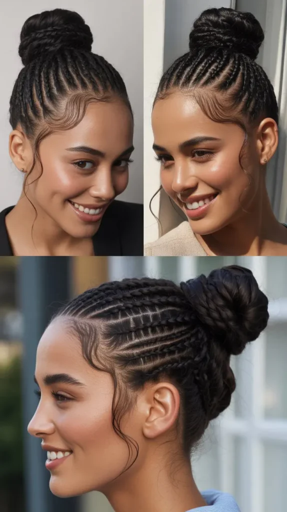 Braided Bun with Baby Hairs