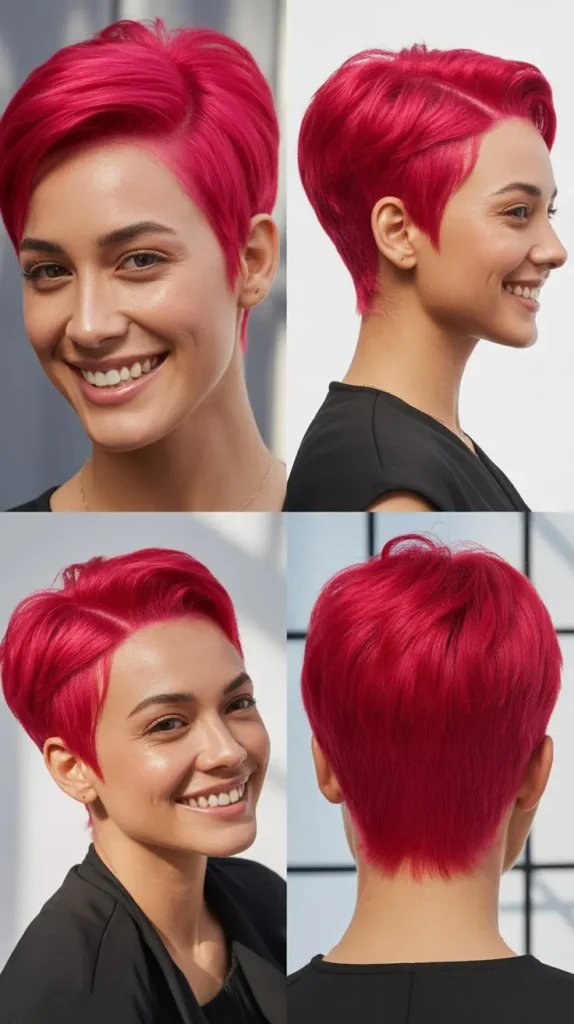 Bright Fuchsia Tapered Cut Wig