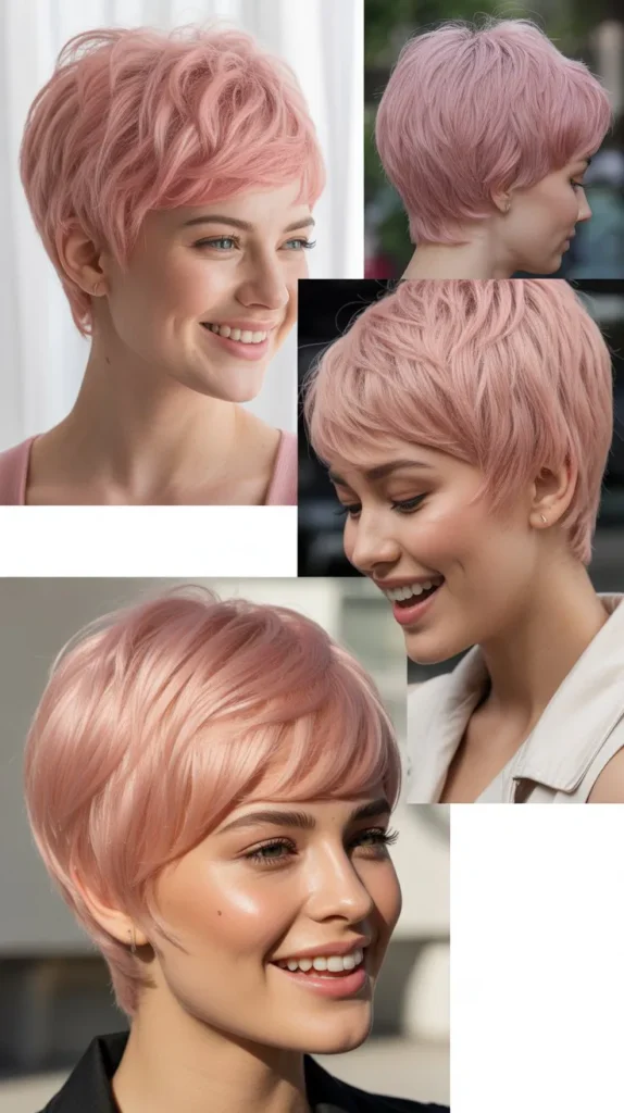 Pastel Pink Pixie Cut Wig