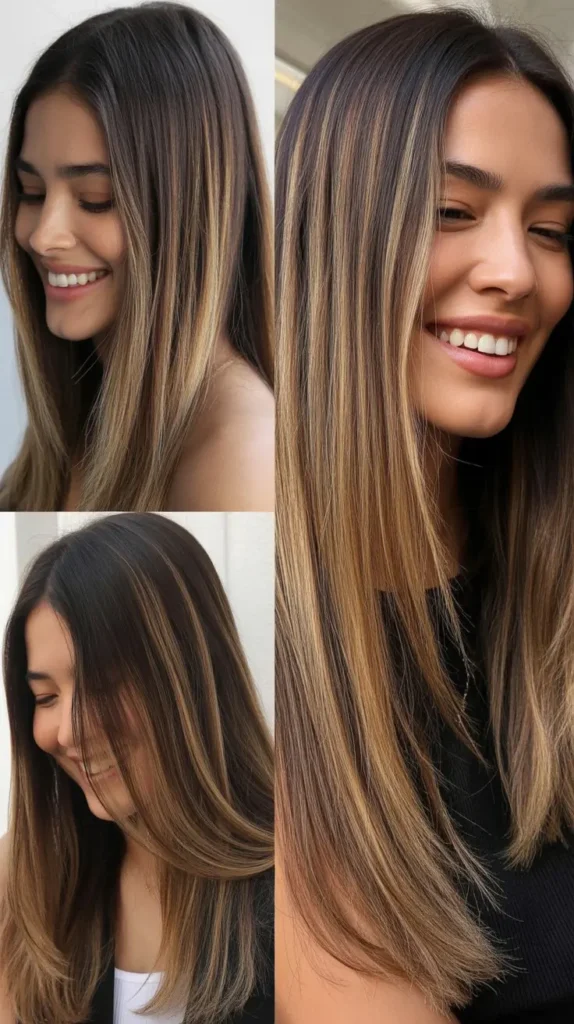 Sleek Straight Hair with Subtle Ombre