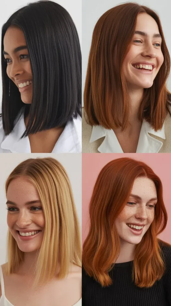 Straight Hair Color Block Style