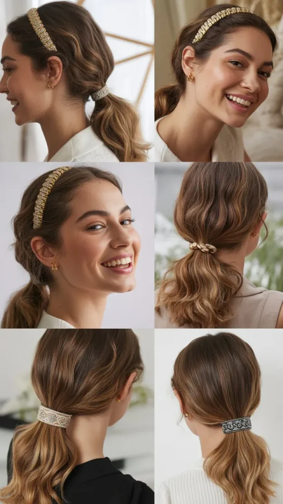 Ponytail with Embellished Hair Cuff