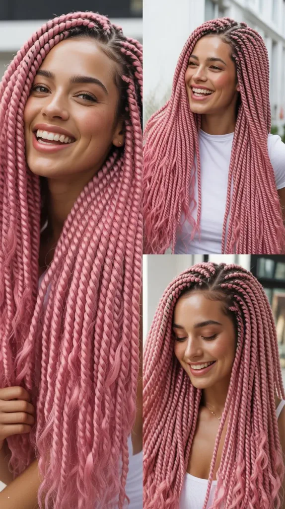  Pink Senegalese Twist Wig