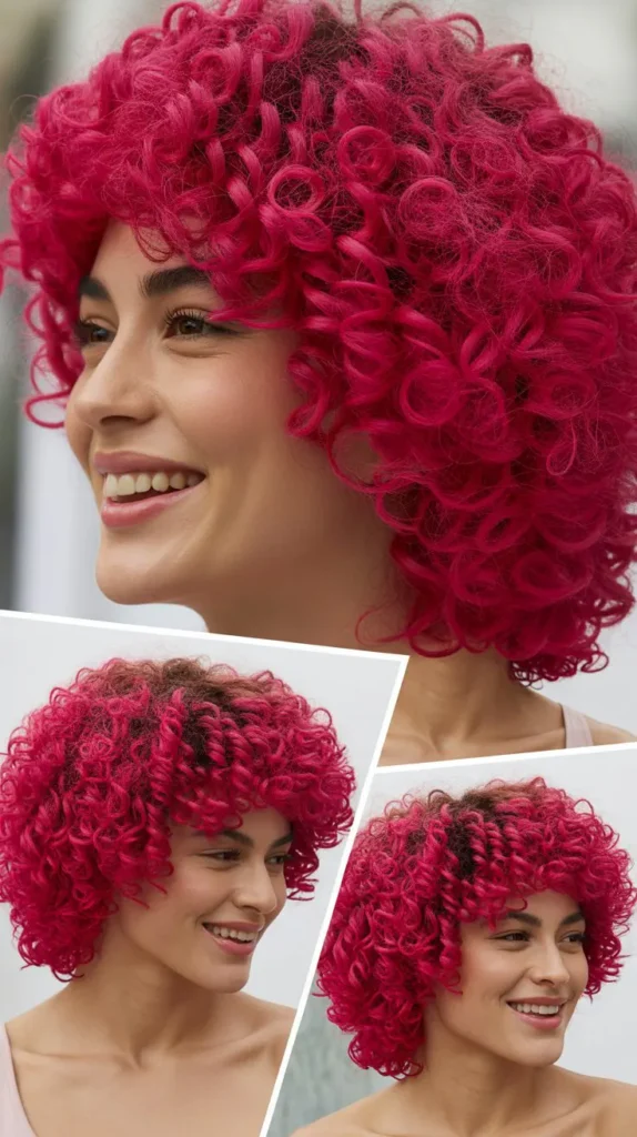 Fuchsia Pink Twist Out Style Wig