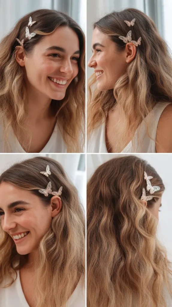 Butterfly Clips and Loose Waves