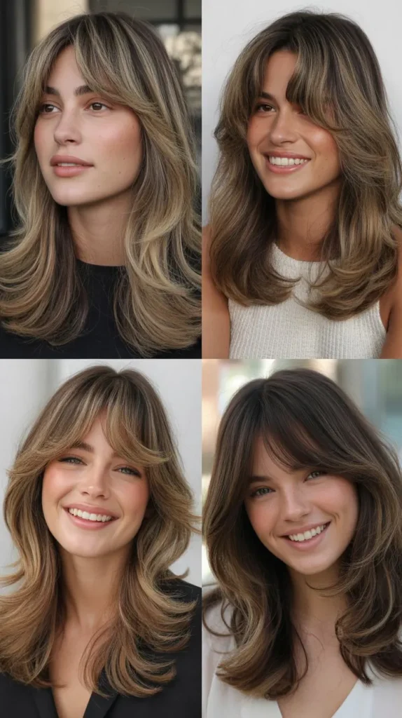 Curtain Bangs with Long Layers