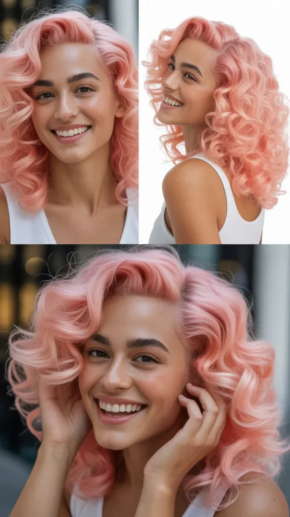 Pastel Pink Loose Curls