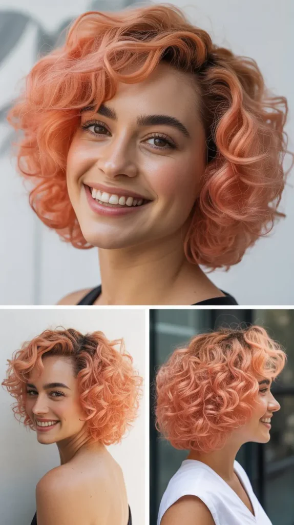 Salmon Pink Curly Lob