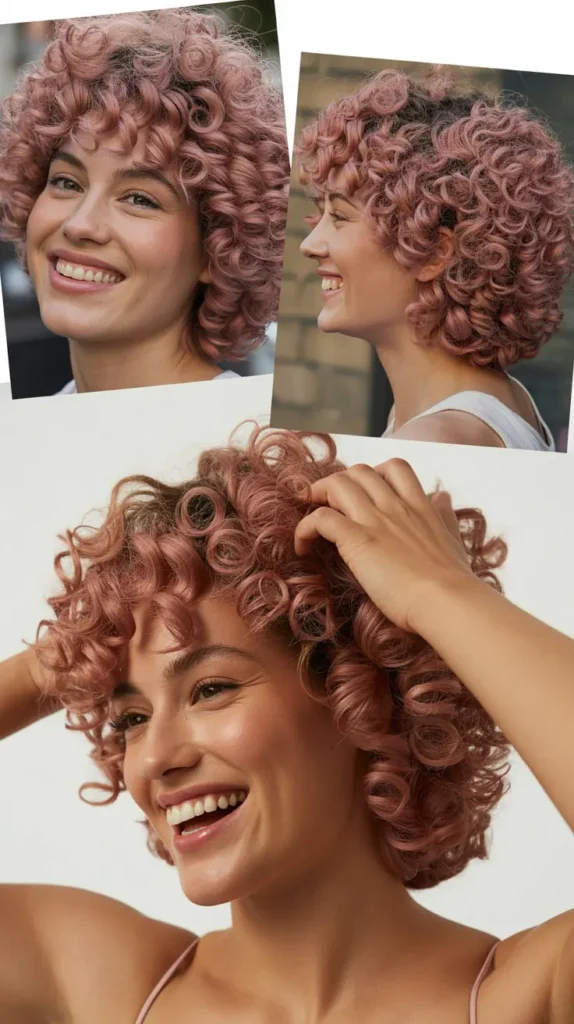 Dusty Pink Spiral Curls