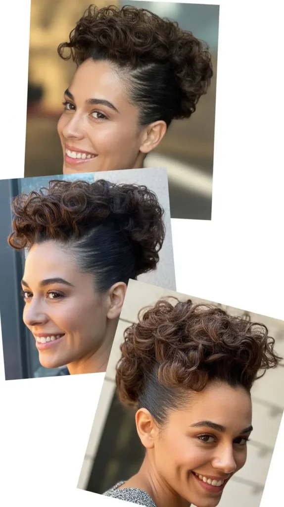 Curly Faux Hawk Updo