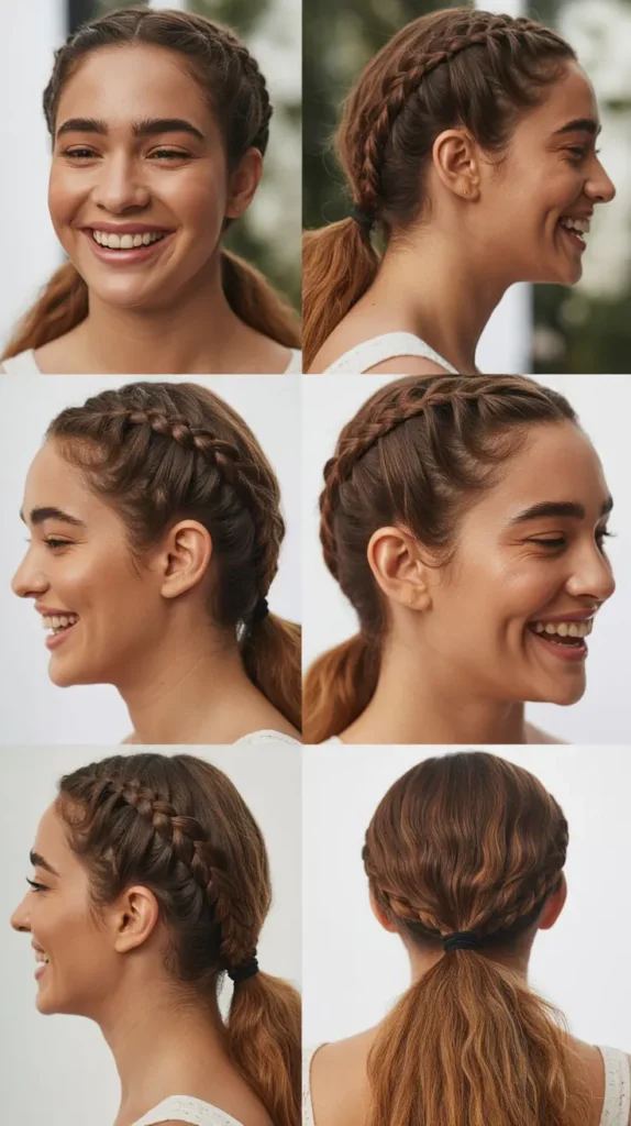 Waterfall Braid into Ponytail