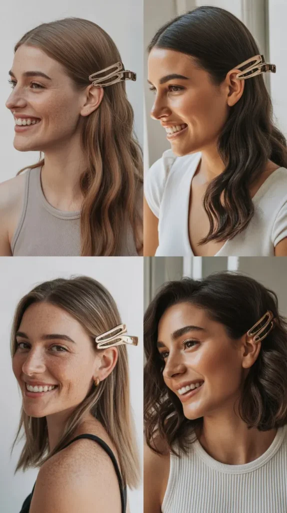  The Claw Clip Deep Side Part Style