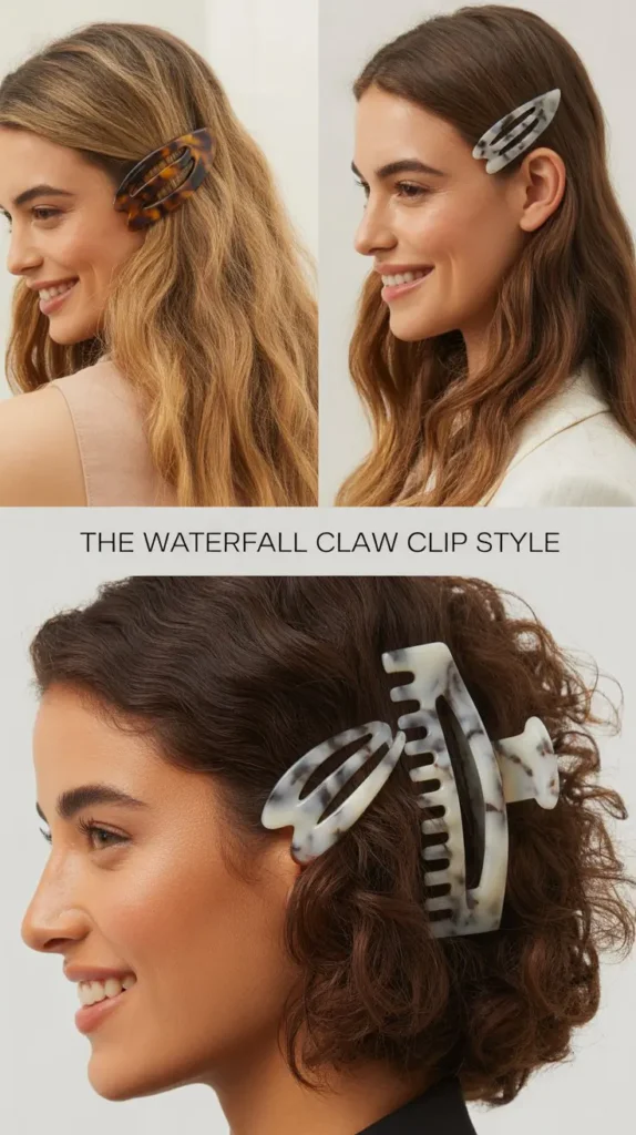 The Waterfall Claw Clip Style
