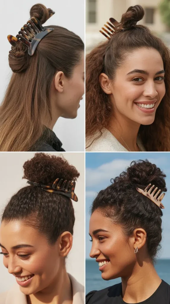 The Classic French Twist with a Claw Clip