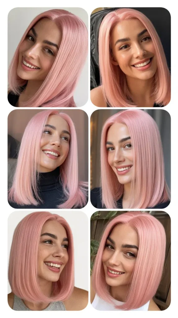 Platinum Pink Straight Wig