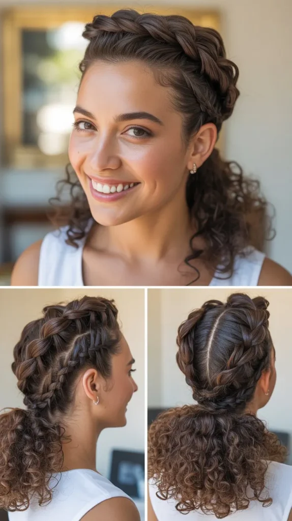 Braided Updo with Curly Ends