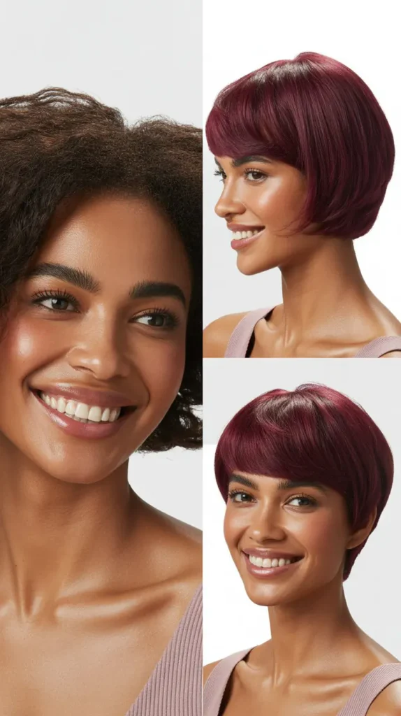  Dark Magenta Cropped Wig