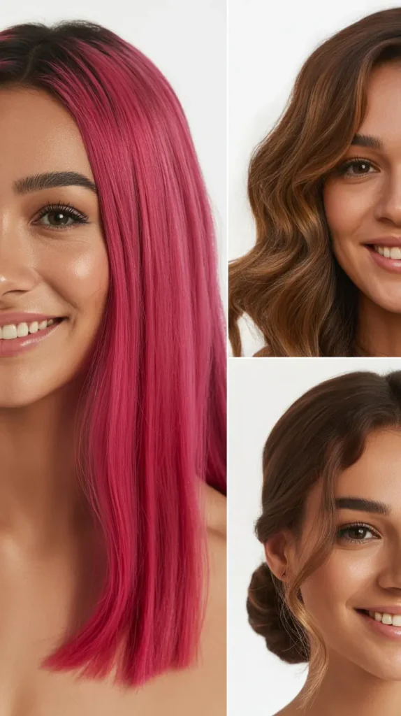 Magenta Pink Straight Wig