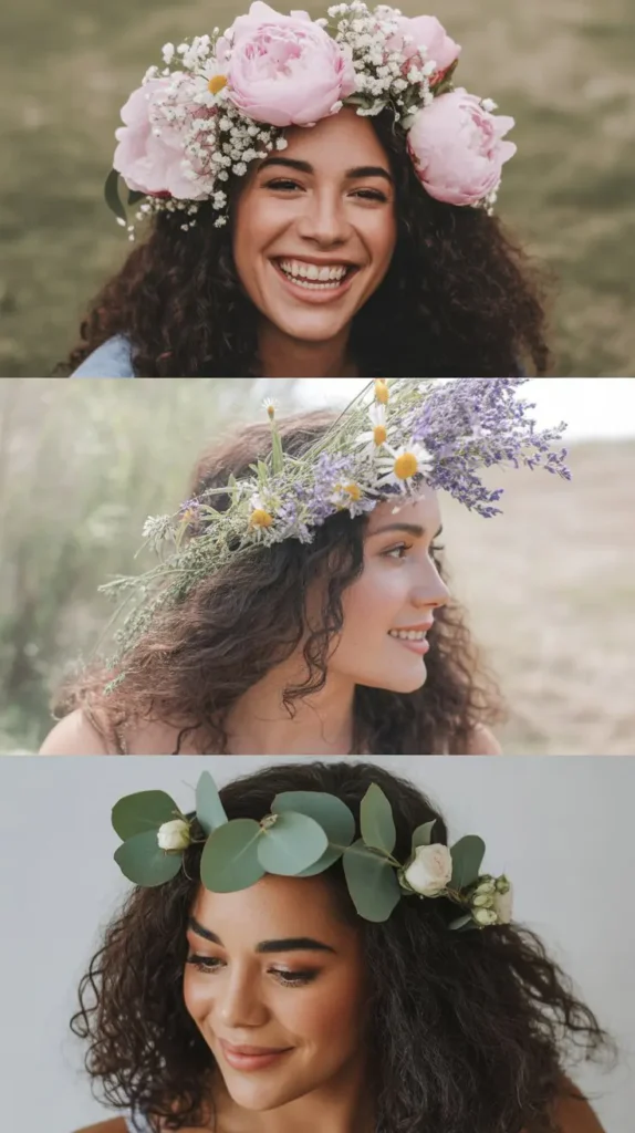 Floral Crown with Loose Hair