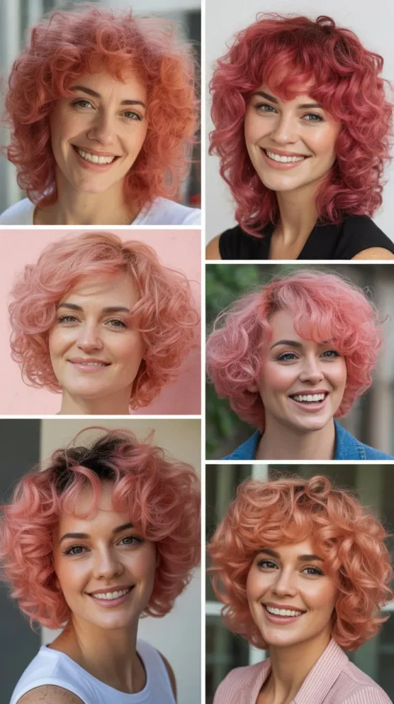 Strawberry Pink Curly Layers