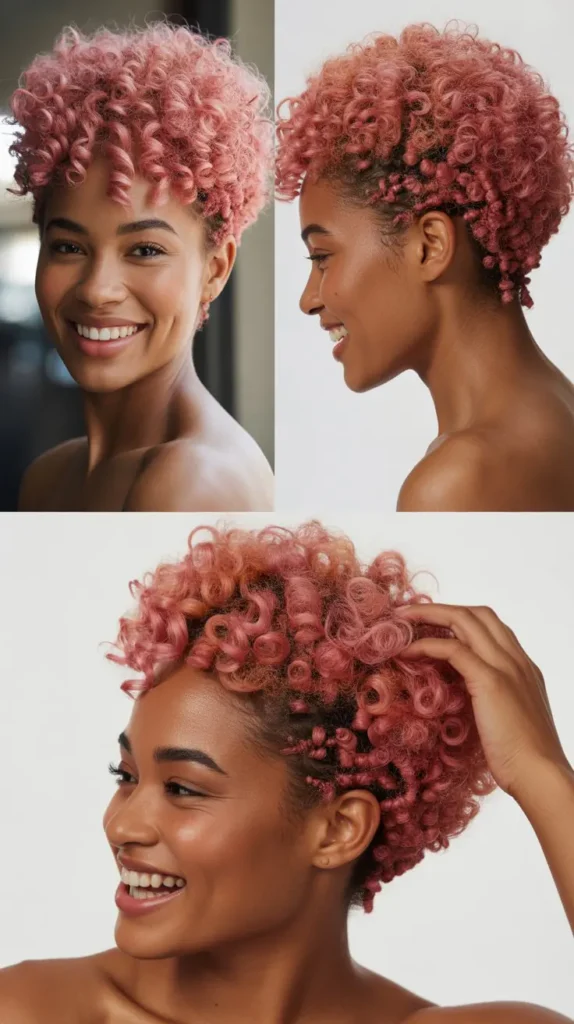 Punch Pink Curly Frohawk