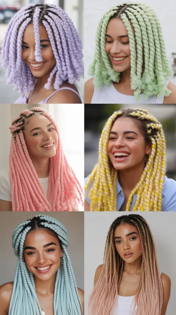 Crochet Braids with Spring Colors