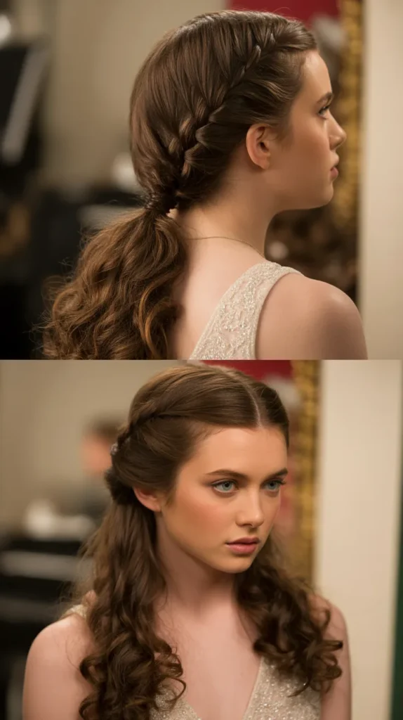 Braided Ponytail with Curled Ends