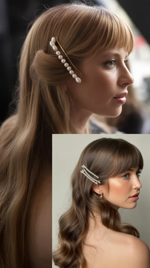 Half-Up with Bangs Pinned Back