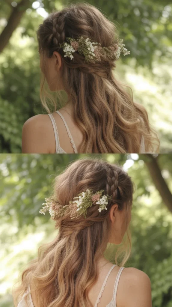 Boho Braided Half-Up Style