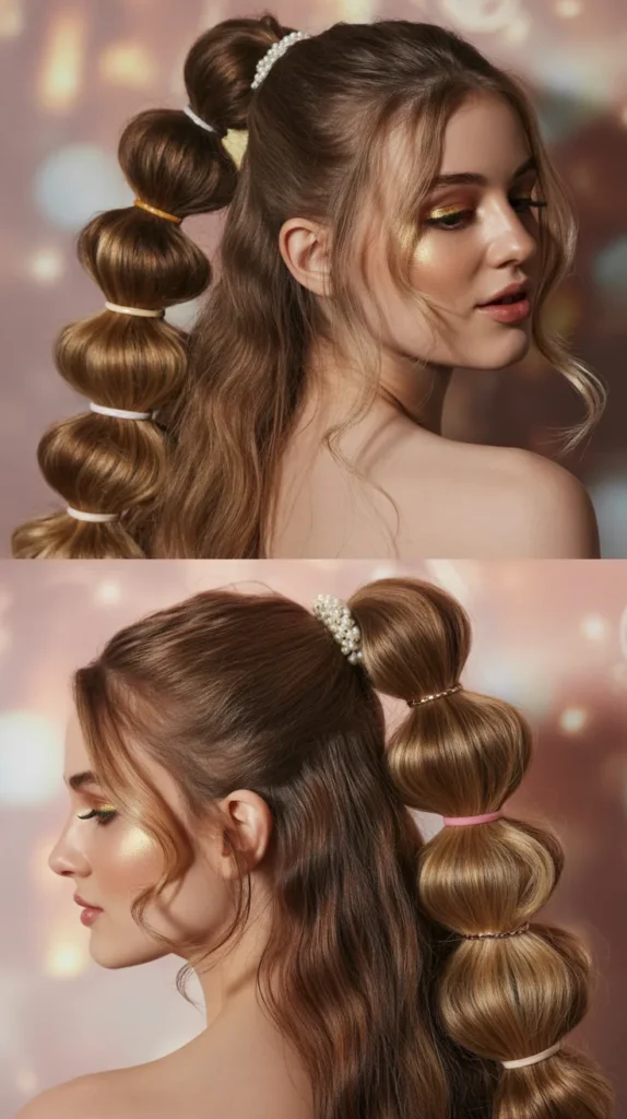 Half-Up with Bubble Ponytail