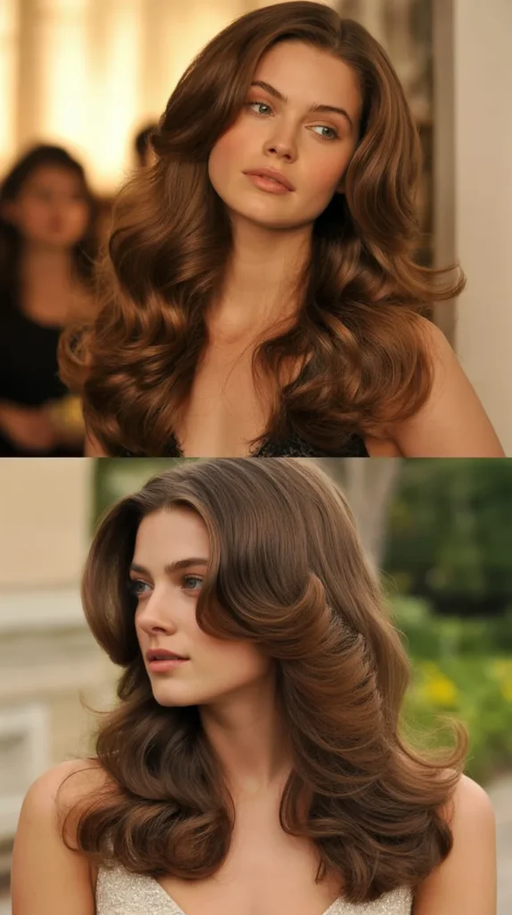 Voluminous Loose Waves with a Side Tuck