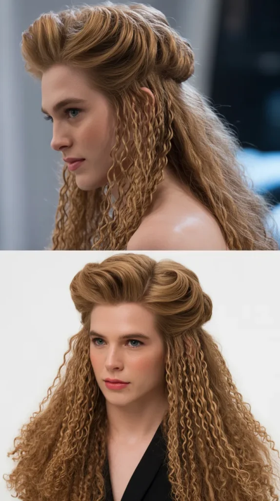Half-Up with Crimped Texture