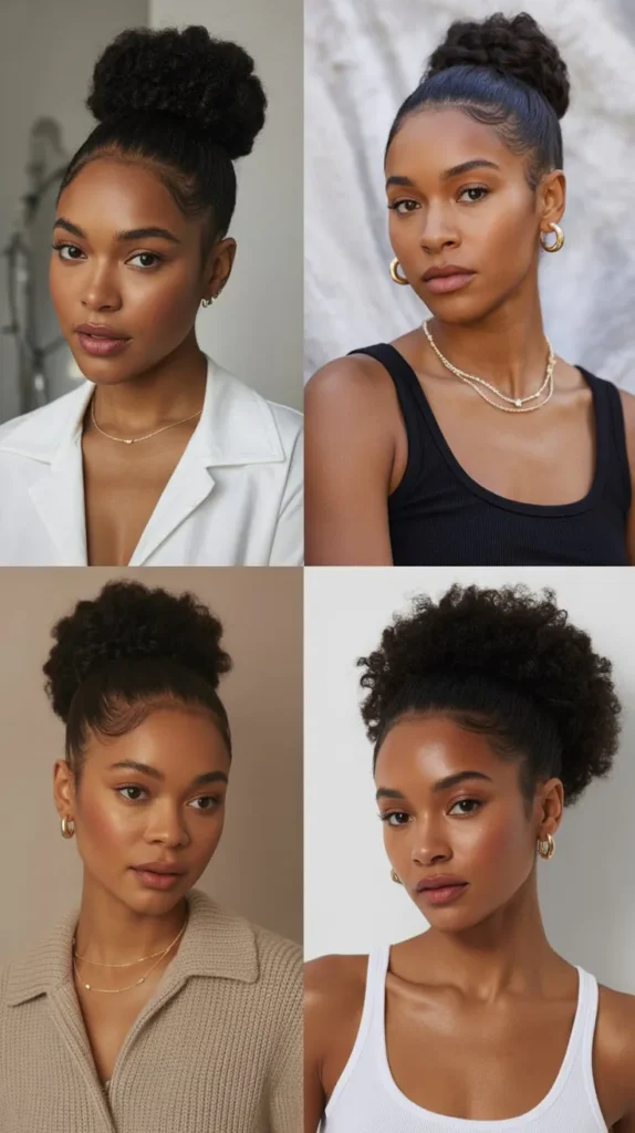 High Bun with Baby Hairs