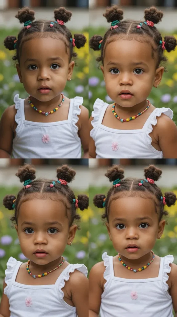 Bantu Knots With Spring Beads