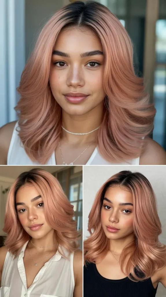 Rose Gold Sew-In Style Wig
