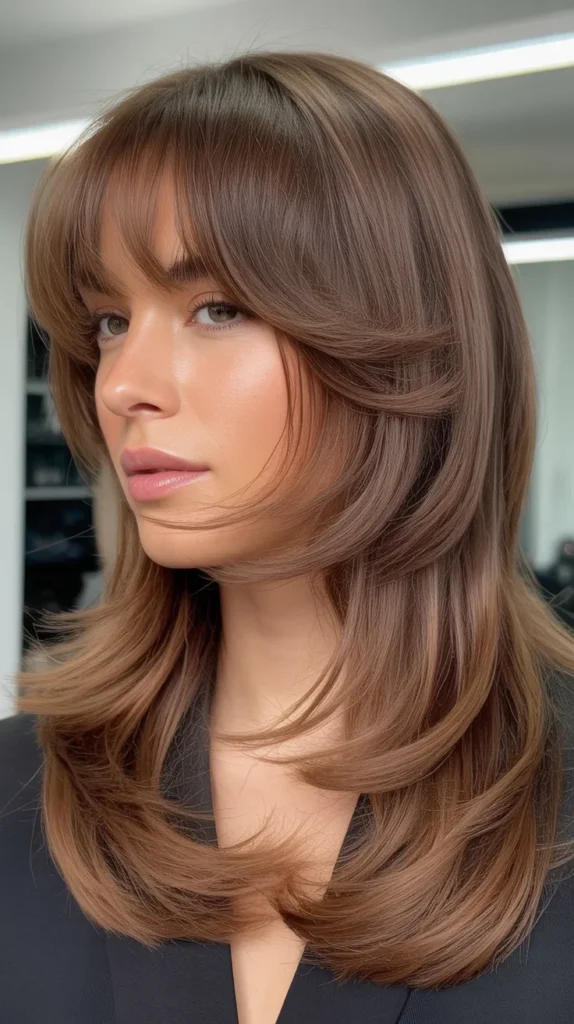 Feathered Curtain Bangs With Soft Layers