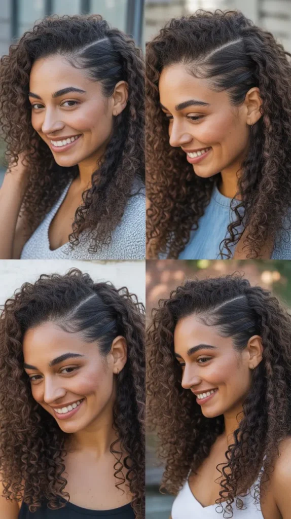 Side Part with Cascading Ringlets and Comb