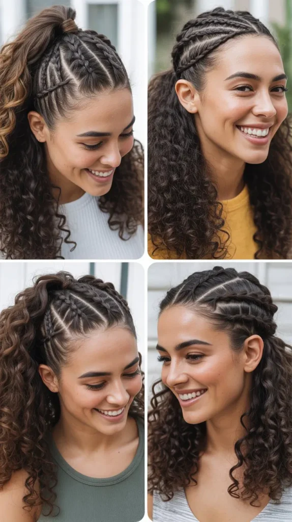  Pull-Through Braid on Curly Hair