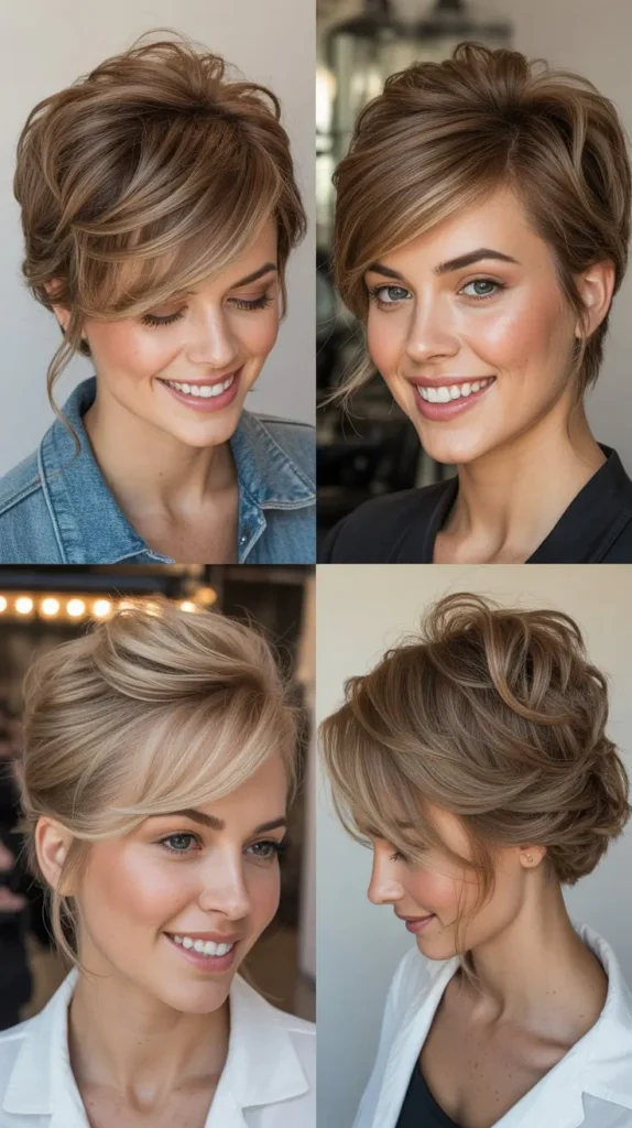 Textured Updo on Short Layered Hair