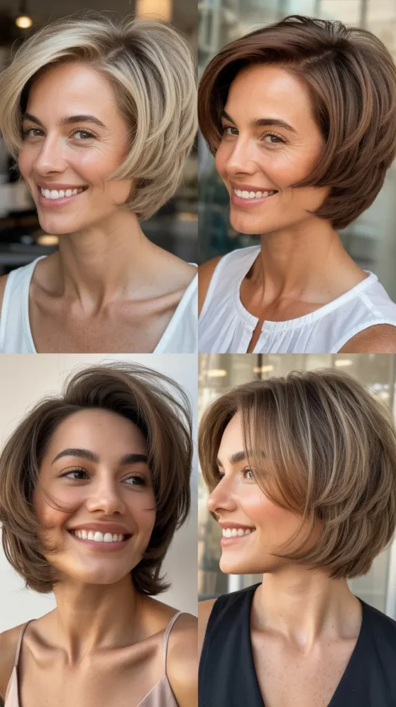 Voluminous Stacked Bob for Fine Hair