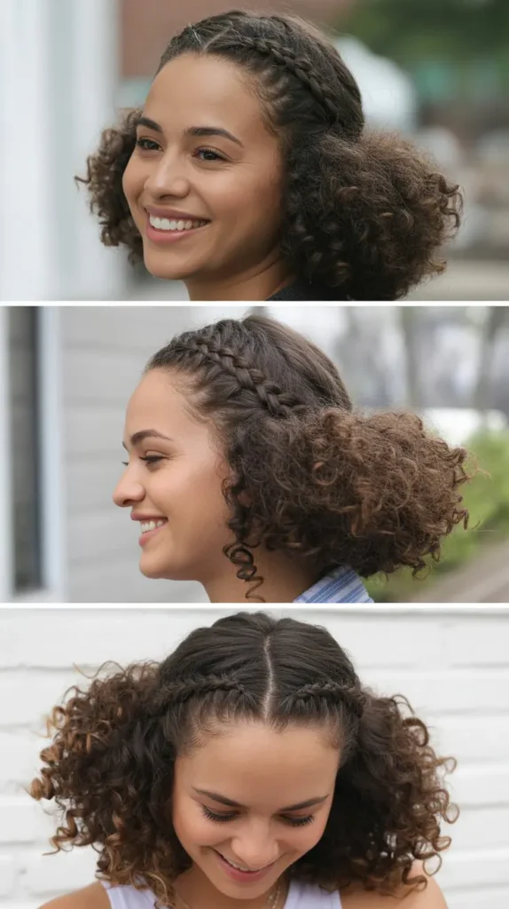 Halo Braid with Loose Curls