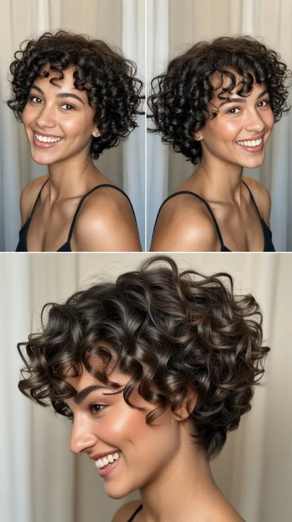 Curly Stacked Bob Wedge