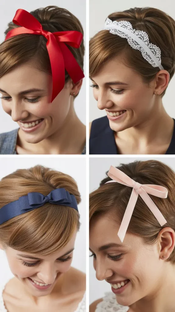 Short Hair Ribbon Style