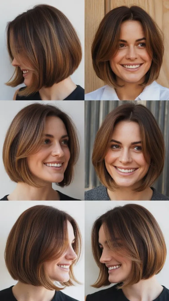 Brown Bob with Caramel Babylights