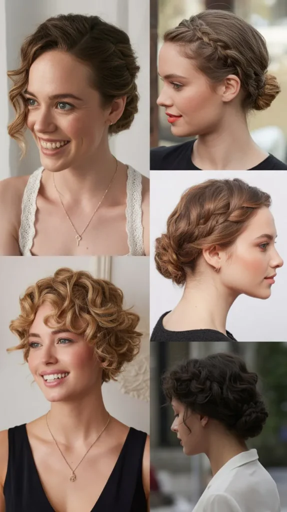 Romantic Curly Updo for Short Hair