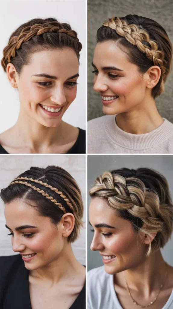 Braided Crown for Short Hair