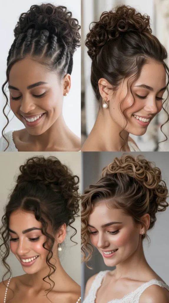 High Curly Bridal Updo